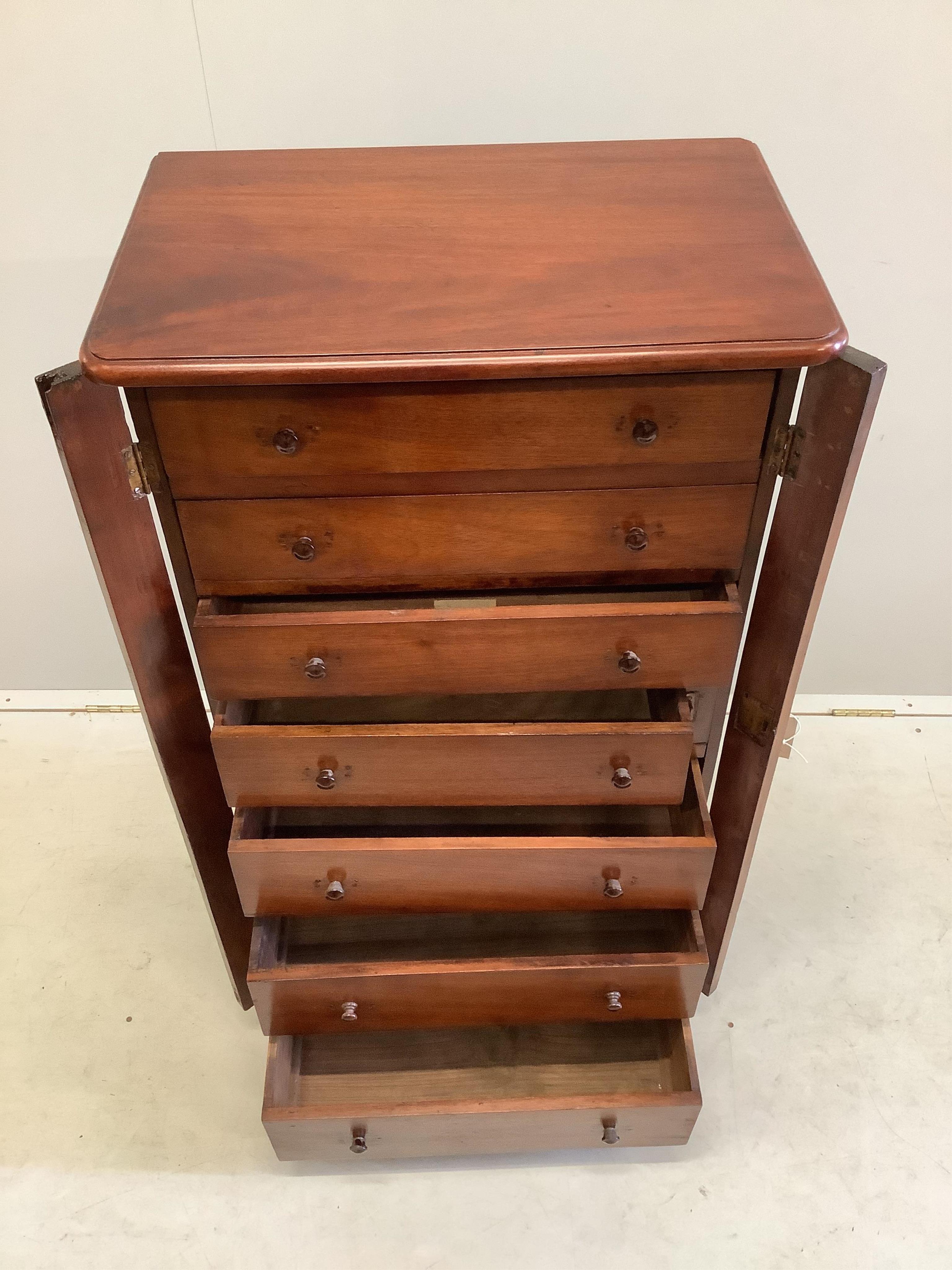 A Victorian mahogany Wellington chest, width 60cm, depth 38cm, height 102cm